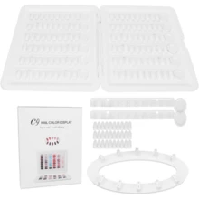 C9 Nail Polish Color Display Book, Portable White Foldable Gel Nail Polish Color Card With Replaceable Fake Nail Tips, Reusable Nail Color Sample Display Box, Professional Salon Nail Artist Color Palette Storage Book, Suitable For Home Nail Studio - White - View 5