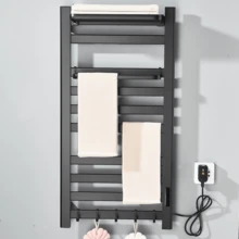 Zhuomixer Matte Black Heated Towel Rail 8 Bars Wall Mounted Electric Towel Warmer Plug In Bathroom Towel Heater Stainless Steel Towel Drying Rack For Bathroom - 48.5 X 96 cm - View 11