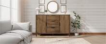 Sideboard With 2 Doors And 3 Shelves, Dark Oak - Dimensions 120x40x76cm - 深色橡木 - 查看 3