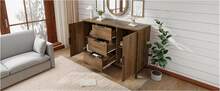 Sideboard With 2 Doors And 3 Shelves, Dark Oak - Dimensions 120x40x76cm - 深色橡木 - 查看 4