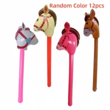 36-Inch Inflatable Horse Head Stick, Made Of PVC Material, A Cute Inflatable Animal Stick, Suitable For Birthday Parties, Festival Gatherings, Inflatable Props For Halloween Gifts, Colorful Cowgirl Party Decoration Props - Multicolor - View 12