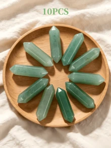 天然水晶雙尖柱狀原石裝飾品，多脈輪能量療癒水晶柱，冥想裝飾礦石手持件 - 彩色 - 查看 10