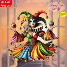 2D Flat - 2D Flat, Bright Acrylic Clown - Colorful Carnival Elf Pendant, Suitable For Home, Garden And Window Decoration, Perfect Gift For Birthday And Festival, Home Decor, Holiday Decoration - Multicolor - View 3