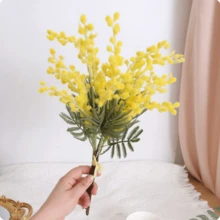 10 Stücke/5 Stücke künstliche Hochzeitsblumen, hochwertige Mimose, Feiertagsblumen, künstliche Blumen für die Heimdekoration, romantische Feiertagsblumen, Hochzeitsblumen, goldene Akazie, französische Karnevalsblumen, geeignet für Heimdekoration, Wohnzimmer, Büro, Küche, Hochzeit, Raumdekoration, Hochzeitszubehör, Herbstdekoration, Wanddekoration, Tischdekoration, Hochzeitsdekoration, dekorative Blumen, Hochzeitsblumen, Rosen, künstliche Rosen - Gelb - Übersicht 10