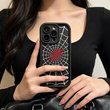 1pc [Pure Android Version] White Spider Web Claw Personalized Spider Scratch Mark European & American Style Minimalist Retro Creative Beast Spider Silk, Matte Black Lens Frame Stepped Design Full Coverage Anti-Drop Soft Shell, [International Version Not Local Version] Compatible With Android/GALAXY/A/S/FE/PLUS/ULTRA/PRO/NOTE/POCO/X/Transsion/HOT/PLAY/SPARK/POP/SMART/RENO/Honor/E/G/Phone Case - Multicolor - View 3
