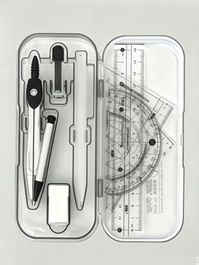 7-Piece Drawing Tool Set (Includes Compass, Protractor, Ruler, Triangle Ruler And Writing Tools) Durable Math Tools, Suitable For Students, Teachers, Engineers And Architects, Ideal Teacher Gift And Back To School Season