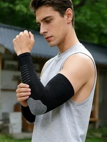 Men's Long Ice Silk Sun Protection UV-Resistant Arm Sleeves, Loose Fit Summer Sports Cycling High Elasticity Cooling Elbow Sleeves, Seamless Polyester (Polyester) Breathable Quick-Dry Ice Silk Sun Protection Sleeves, Suitable For Outdoor Hiking - Multicolor - View 3