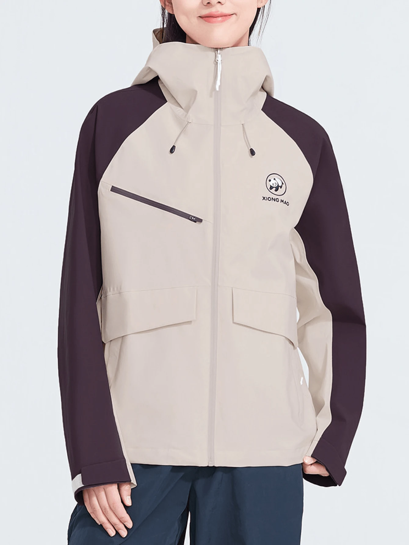 CAMEL CROWN Women's Single-Layer Hardshell Outdoor Jacket, Comfortable, Water-Repellent, And Lightweight Hiking Mountaineering Jacket Suitable For Spring - Jiaying Purple/Miki - View 1