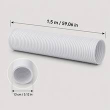 1pc 5.12 Inch Portable Air Conditioner Exhaust Hose, Flexible PP Material Replacement Air Vent Hose, Counter-Clockwise Thread Universal Telescopic Ventilation Pipe, Suitable For Mobile Air Conditioner, Bedroom, Living Room, Office, Home Cooling And Summer Heat Essential - A - View 4