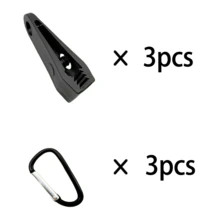 1pc Outdoor Tent Clip + 1pc Carabiner Set, Reinforced Windproof Tarp Clip, Tent Fixing Clip, Rain Cover Fixing Clip - Multicolor - View 14