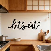 1pc Wooden Wall Decor, "Eat Together" Sign, Restaurant Sign, Kitchen Decor, Suitable For Kitchen Wall And Dining Room Wall Decoration Letters - Multicolor - View 2