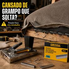 Grampos Galvanizados 8mm Tapeceiro 1000 Peças Profissional - A - Visão 6