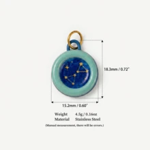1pc Star Moon Sun Colorful Printed Pendant, Mysterious Elegant Style, 18k Gold PVD Plated Stainless Steel Material, Waterproof And Fade-Resistant, Suitable For Handmade Shop DIY, Factory Semi-Finished Production And Other Scenarios. - Multicolor - View 7