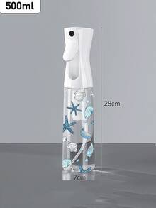 海星與貝殼圖案透明 PET 可重複填充旅行噴霧瓶－多用途細霧噴霧瓶，適用於旅行、出差、卸妝液分裝；可重複使用且具備連續噴霧功能，廣泛用於髮型造型、清潔、植物護理與臉部保濕（圖案隨機裁切） - 彩色 - 查看 13