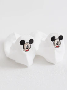 Randomly Sent Disney Mickey Mouse Embroidered No-Show Socks, Women's Cartoon Pattern Non-Slip Low-Cut Boat Socks, Casual Short Socks For Daily Wear - Multicolor - View 10
