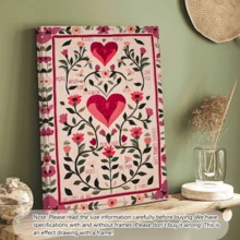 1 pieza Póster de arte de pared vintage, patrón de corazón dibujado a mano, pintura de boda del Día de San Valentín, regalo de arte de pared romántico para ella, impresión de aniversario, enmarcado o sin enmarcar, decoración de habitación/hogar, decoración de apartamento de dormitorio universitario, regalo de decoración de pared de dormitorio - A - Ver 11
