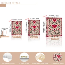 1 pieza Póster de arte de pared vintage, patrón de corazón dibujado a mano, pintura de boda del Día de San Valentín, regalo de arte de pared romántico para ella, impresión de aniversario, enmarcado o sin enmarcar, decoración de habitación/hogar, decoración de apartamento de dormitorio universitario, regalo de decoración de pared de dormitorio - A - Ver 9