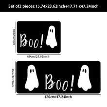 1 pieza Alfombra rectangular con fondo negro y letra fantasma blanca Boo, estilo minimalista, Halloween, felpudo, alfombra pequeña, felpudo de bienvenida, felpudo exterior, alfombra de cocina, felpudo de puerta principal, alfombra de área pequeña, alfombra de jardín - Multicolor - Ver 6
