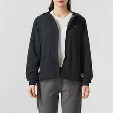 Nike Women's Solid Color Hooded Loose Zip-Up Long Sleeve Jacket - Black - View 2