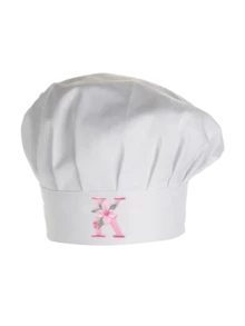 1pc Women's Satin Chef Hat, Customized Floral Initial, Adjustable Personalized Letter Kitchen Cap, Suitable For Bakery, Restaurant, Cooking Work Headwear - Multicolor - View 63