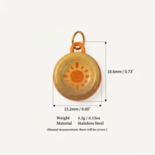 1pc Star Moon Sun Colorful Printed Pendant, Mysterious Elegant Style, 18k Gold PVD Plated Stainless Steel Material, Waterproof And Fade-Resistant, Suitable For Handmade Shop DIY, Factory Semi-Finished Production And Other Scenarios. - Multicolor - View 18