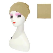 Solid Stretch Ruched Hijab Undercap, Soft Elastic Head Wrap For Daily Prayer & Chemo Hair Loss Wear, Practical Holiday Gift For Women - Multicolor - View 8