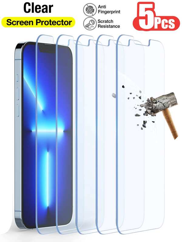 CASECOPS 5 Packs Anti-Scratch Tempered Glass Screen Protector Film, Essential Daily Protection For Office, Home And Other Scenarios. Tempered Glass, Anti-Shock, Anti-Scratch, Anti-Fingerprint, Full Coverage. Compatible With IPhone 18 Pro/18 Pro Max/17e/17 Pro Max/17 Pro/17 Air/17/16 Pro Max/16 Pro/16 Plus/16/15 Pro Max/15 Pro/15/14/13/12 And Other Models