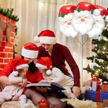 3pcs 61cm Cartoon Santa Claus Head Shaped Aluminum Foil Balloons, Suitable For Christmas Party Decoration - View 6