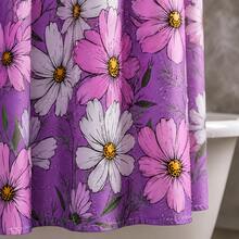 Cortina de ducha con estampado de mariposa y flores silvestres en acuarela, cortina de baño de poliéster resistente al agua y al moho con ganchos, decoración de baño botánica floral en tonos pastel para apartamento, dormitorio y hogar - Multicolor - Ver 9