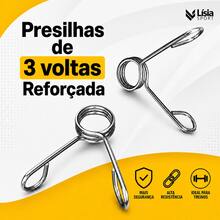 LÍSIA SPORT 02 Barras oca de 40 cm para halteres anilhas peso musculação academia exercícios físico com presilhas o par - Preto - Visão 6