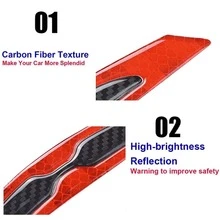 4pcs Car Door Edge Anti-Scratch Reflective Strips, Bumper Anti-Collision Warning Safety Sticker - Classic - View 6