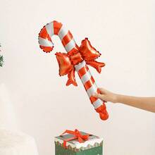 10pcs 60cm Mini Santa Claus & Snowman Handheld Stick Foil Balloons, Random Styles, Christmas Party Decoration Balloon Set - View 8