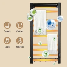 Zhuomixer Matte Black Heated Towel Rail 8 Bars Wall Mounted Electric Towel Warmer Plug In Bathroom Towel Heater Stainless Steel Towel Drying Rack For Bathroom - 48.5 X 96 cm - View 3