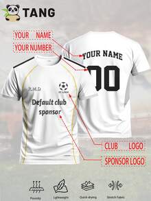 La Liga Custom Men's Soccer Jersey & Customizable Name & Number & Crew Neck Soft Lightweight Sports Top & Training, Casual, Gift - White - View 2
