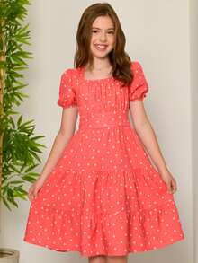 Teen Girls Dresses - 粉紅鮭魚 - 查看 2