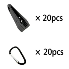 1pc Outdoor Tent Clip + 1pc Carabiner Set, Reinforced Windproof Tarp Clip, Tent Fixing Clip, Rain Cover Fixing Clip - Multicolor - View 15