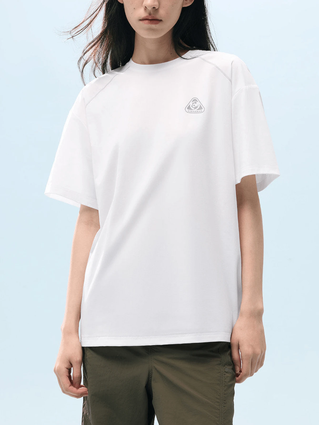 CAMEL CROWN 新款女款夏季戶外短袖T恤,原紗防曬快乾圓領運動上衣 - 無際白 - 查看 1