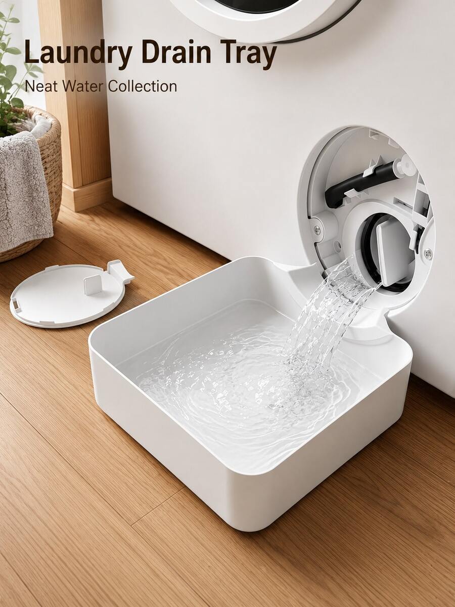 Multi-Functional Tool With Large Capacity Base For Handling Excess Wastewater, Matte Finish Tool Tray, Suitable For Professional Cleaners, Practical Low-Profile Washing Machine Drain Tray, Suitable For Emergency Drainage During Valve Unclogging