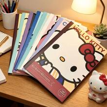 Cuaderno B5 de la serie SANRIO, Kitty, My Melody, Kuromi, Cinnamoroll, Pom Pom Purin, Pochacc, serie 8 de personajes clásicos, estilo aleatorio enviado, cuaderno de suministros de oficina diarios, escritura cómoda, encuadernación cosida no se cae fácilmente, registros de oficina, planificador, imprescindible para fans de SANRIO - Multicolor - Ver 2