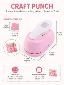 A Small, Easy-To-Use Stamp Pattern Handheld Punch, Portable Rectangular And Square Lace Punches, Suitable For Scrapbooking, DIY Cards, And Journal Decoration Tools - Single Piece - View 3