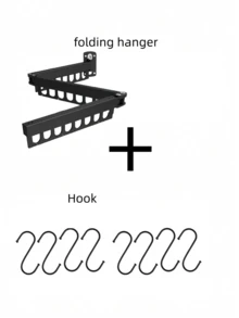 Wall-Mounted Folding Drying Rack, 8/16/24 Holes, Heavy Duty Rust-Proof Matte Black, Space-Saving Retractable Design, High Load Capacity, Easy To Fold And Clean, Suitable For RV, Home Indoor/Outdoor Clothes And Towel Storage - Multicolor - View 19