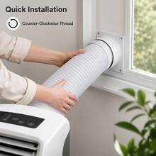 1pc 5.12 Inch Portable Air Conditioner Exhaust Hose, Flexible PP Material Replacement Air Vent Hose, Counter-Clockwise Thread Universal Telescopic Ventilation Pipe, Suitable For Mobile Air Conditioner, Bedroom, Living Room, Office, Home Cooling And Summer Heat Essential - A - View 5