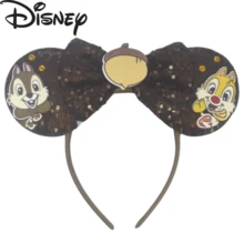 Disney Princess Crown Design Sequin Mouse Ear Headband, Black And White Contrast Bow Hair Accessory, Suitable For Travel And Themed Events - Multicolor - View 10
