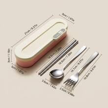 Travel Utensils With Storage Box, 304 Stainless Steel Reusable Silverware, Spoon And Fork Set For Lunch Box, Chopsticks, Portable Cutlery Set, Camping Utensil Set, Mess Kit For Camping 1 Person, Lunch Box Accessories For Adults, Student - Multicolor - View 11