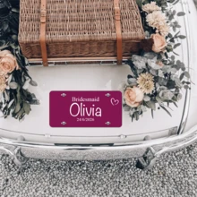 客製化 Just Married 新婚車牌裝飾牌－婚車裝飾，可客製姓名與日期的婚禮車用牌，金屬材質，婚禮禮物 - 多色-車牌掛飾 - 查看 5