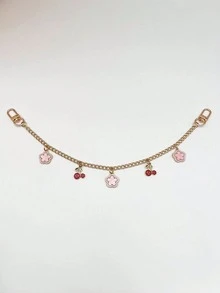 Exquisite Cherry Shaped Bag Charm, Charming Five-Leaf Clover Decorated Bag Chain, Faux Pearl Women's Bag Accessory, Back To School Season Gift - Multicolor - View 17