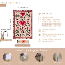 1 pieza Póster de arte de pared vintage, patrón de corazón dibujado a mano, pintura de boda del Día de San Valentín, regalo de arte de pared romántico para ella, impresión de aniversario, enmarcado o sin enmarcar, decoración de habitación/hogar, decoración de apartamento de dormitorio universitario, regalo de decoración de pared de dormitorio - A - Ver 13