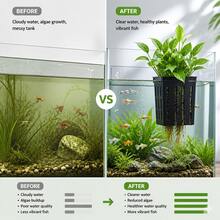 水族箱掛式植栽盆、魚缸壁掛植栽盆、水族箱水耕植物盆、水生植物掛籃、魚缸植栽架，適用於水景裝飾 - 彩色 - 查看 4