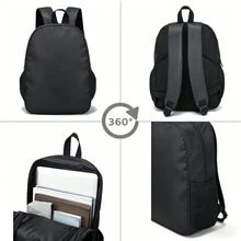 3-teiliges Rucksack-Set mit 2D-Vintage-Südamerika-Karte und nautischem Aufdruck, lässiger Alltags-Reiserucksack mit passendem kleinen Taschenset. - Schwarz - Übersicht 8