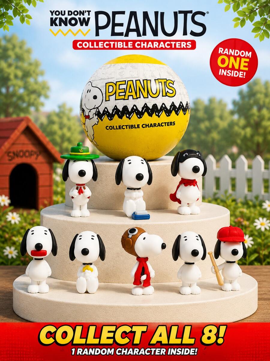 Peanuts Peanut 官方神秘盲盒迷你公仔收藏品，流行文化桌面裝飾，美學房間裝飾配件，適合青少年與成人，角色展示裝飾，獨特生日節日禮物，適合動漫迷